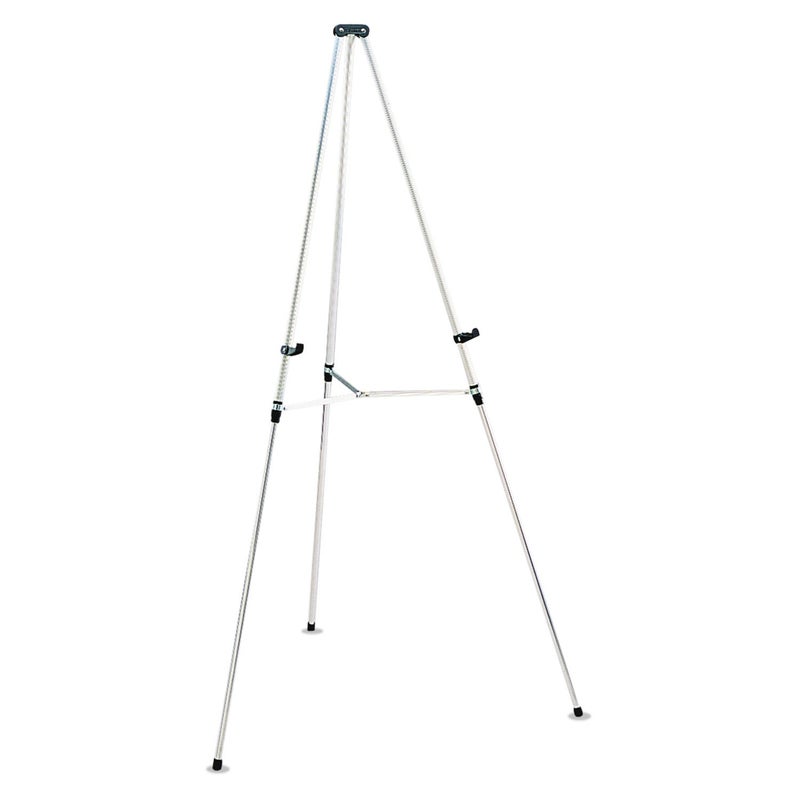 Quartet Easel, Aluminum, Lightweight, Telescoping, 66" Max. Height, Supports 25 lbs, Silver Finish (50E) - Image 1